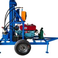 Machine de forage compacte hydraulique bleue pour puits d'eau, mini-foreuse mobile pour projets de puits domestiques ruraux