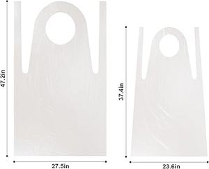 Delantales Desechables de Plástico Huamaohengchun50 para Adultos - Delantales Impermeables para Niños, Baberos para Pintar, Comer, Teñir el Cabello, Hornear y Cocinar - Product Image 2