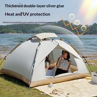 Carpa Impermeable Automática Minimalista de Alta Gama, Carpa de Camping para las Cuatro Estaciones con Varilla de Fibra de Vidrio para Viajes al Aire Libre, Resistente a los Rayos UV