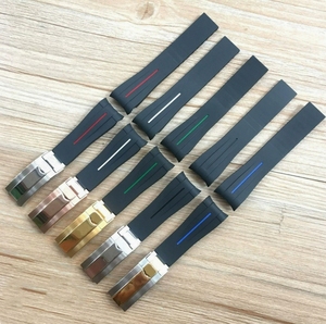 Cinturino per Orologio in Gomma Siliconica Impermeabile e Antipolvere da 20 mm per Rolex Submariner GMT Daytona con Estremità Piatta Rlx Jubilee Gmt - Product Image 1