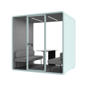 Cabine de réunion insonorisée à montage rapide, module de bureau modulaire avec sièges et table pour discussion privée et travail concentré - Product Image 4