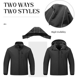 Giacca Bomber Personalizzata da Uomo, Impermeabile, Foderata in Pile, Leggera, Stile Streetwear, Antivento con Cappuccio Rimovibile - Product Image 2