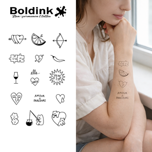 Boldink Maßgeschneiderte Realistische Puzzle-Herz-Zitronen-Körperkunst Wasserfester Langanhaltender 2-Wochen Semi-Permanenter <span class=keywords><strong>Tattoo</strong></span>-Aufkleber Jagua-Tinte - Product Image 1