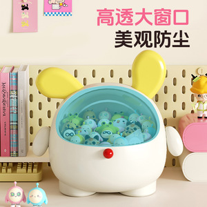 Cute Mini Transparent Toy Box With Lid Round Shape Desktop Organizer For Blind Boxes And Collectibles - Product Image 3