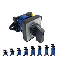 Interruptor Rotatorio de Leva 2P-8 Terminales con Función de Bloqueo, Ideal para Inversión de Motor, Distribución de Energía y Selección de Circuitos