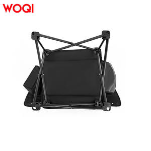 Silla plegable Woqi con estructura de hierro, respaldo alto, portátil, para exteriores, para camping, jardín, balcón, negra, 45X45X92cm - Product Image 3