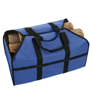 Échantillon gratuit de sacs porte-bûches en toile cirée pour transporteurs d'extérieur avec rangement pour bûches et prix d'usine - Product Image 2