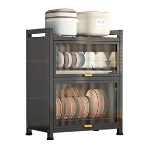 Égouttoir à vaisselle <span class=keywords><strong>de</strong></span> <span class=keywords><strong>cuisine</strong></span> moderne à double couche en métal, type sur pied, anti-poussière et étanche, <span class=keywords><strong>pour</strong></span> bols, assiettes et baguettes, fabriqué à Bazhou - Product Image 4