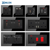 Interruptores de Pared XIMLON de Vidrio Templado Negro, Modernos, de Lujo, Alta Calidad, Más Vendidos, de 1/2/3/4 Vías, de 3 Polos, 20A
