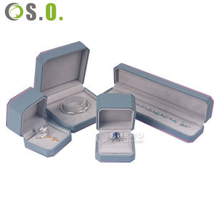 Estuche de Joyería de Terciopelo Azul, de Lujo, Hecho a Mano, con Logotipo Personalizado, en Oferta - Product Image 2