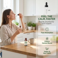 Qbioflex Gouttes liquides de cortisole personnalisées avec logo 60 ml, complément anti-stress avec Ashwagandha, L-Théanine, extrait de Kava