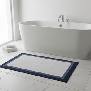 Tappetino da Bagno in Cotone Trapuntato Rettangolare di Alta Qualità Design Minimalista - Product Image 2