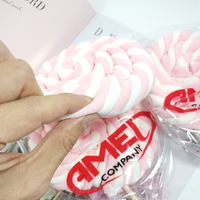 Vente en gros de bonbons moelleux pour enfants de 35 g, grande rouleau de guimauves en forme de fleur, bouquet de sucettes créatif, décoration, cadeau, fruité, halal
