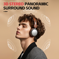 Casque sans fil supra-auriculaire Microlab T3 PLUS pliable HiFi Stéréo 6.0 avec 60H d'autonomie et suppression du bruit pour le sport et les voyages