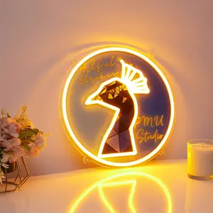 Custom Led Neon Sign UV-printed Store Business Logo Design Tea Dessert Store Logo Design Led For Wall Decoration