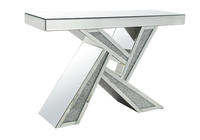 Table console de luxe contemporaine en verre effet diamant broyé, forme géométrique, pour maison, hôtel, villa