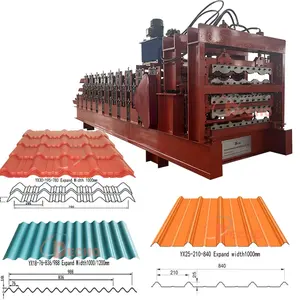 Mesin pembuat ubin ibr trapesium tr4/tr5, t-18 pembentuk gulungan lembaran atap produktivitas tinggi tiga lapisan