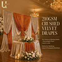 Uvenue Rideaux de fond en velours froissé 210 GSM pour scène de mariage, événements, fêtes et banquets
