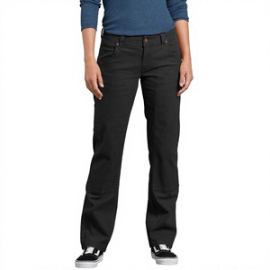 Pantalones Cargo Negros para Mujer, Cintura Media, Corte Regular, Largos, de Lona Transpirable, Estilo Casual con Bolsillos - Product Image 3
