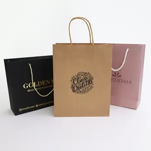 Groothandel Luxe Clear Gedrukt Logo Recyclebaar Gemakkelijk Carry Kleding Winkelen Gift Papieren Verpakkingen Zakken