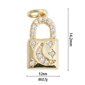 Fashion Pendants Charms 18k Gold Plated Zircon Micro Insert Heart Star Clover DIY Jewelry Accessories Unisex Necklace Decor - Product Image 4