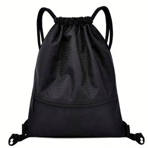 Sac à dos personnalisé en polyester 600D avec cordon de serrage et poche zippée, sac de sport premium pour clubs de fitness et campagnes de marque - Product Image 1