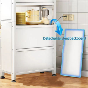 Stofdicht Kast Organisator Plank-Draad Rack Opknoping Metalen Opslag Plank Manden Voor Keuken, Pantry, Badkamer, wit & Zwart - Product Image 5