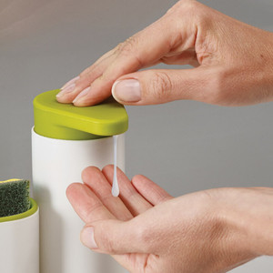 Dispenser di Sapone <span class=keywords><strong>Liquido</strong></span> per Bagno in <span class=keywords><strong>Plastica</strong></span> dal Design Moderno, Bottiglia per Sapone <span class=keywords><strong>Liquido</strong></span> per Piatti con Porta Spugna - Product Image 2