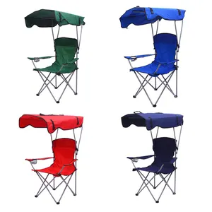 APC046 Silla Plegable Custom New Lightweight Folding Outdoor Portable Aluminum Sea Beach Camping Chair With Canopy