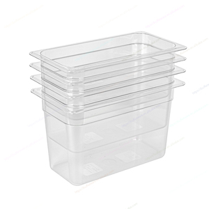 Poêle GN en plastique PC multi-tailles (1/2, 1/3, 1/6) pour affichage de buffet, utilisation dans les hôtels/restaurants, conception standard de l'UE - Product Image 1