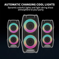 Speaker Pesta Portabel 40W Daya Tinggi Dual 6.5" Lampu LED Pegangan-Nirkabel untuk Speaker Baterai Li-ion Remote Control 5-10