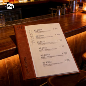 Menu en cuir véritable de luxe pour restaurants, format A4 A5, avec logo personnalisé et reliure dissimulée à vis - Product Image 2