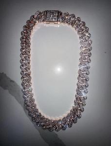 Collier élégant en moissanite à maillons cubains, chaîne de diamants, bijoux pour hommes et femmes, look de luxe hip-hop pour les soirées - Product Image 1