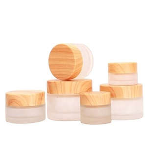Envase de Vidrio Esmerilado Transparente de Alta Gama de China, Tarro de Crema con Tapa de Bambú, Tarro de Vidrio de Lujo con Tapa de Madera, 30 ml, 50 ml, 100 ml - Product Image 1