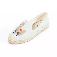 Chaussures plates en toile faites à la main pour dames Mules de pêcheur confortables avec bout rond et bouche peu profonde pour l'été et le printemps