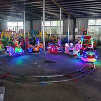 Train électrique orbital de haute qualité pour enfants, système de piste gonflable en métal pour jouet porteur, utilisation extérieure/intérieure pour 5-10 ans