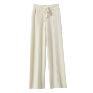 Pantaloni <span class=keywords><strong>Donna</strong></span> Autunno Inverno a Vita Alta Caldi in Maglia a Gamba Larga Dritti Nuovi Stile Coreano Tinta Unita Ampi Casual in <span class=keywords><strong>Lana</strong></span> con Design a Gamba Larga - Product Image 6