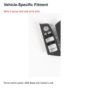 Juego de cuatro paneles embellecedores para interruptores de ventana, de perfil bajo, estilo carbono, para la serie 5 G30 G38 2018-2023 (LHD) - Product Image 3