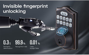 Teclado electrónico de entrada sin llave, cerrojo de seguridad, juego de cerradura de puerta delantera con manija, cerradura de puerta con huella dactilar, cerrojo de seguridad, cerradura de puerta inteligente - Product Image 3