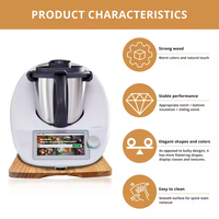 Micro interrupteurs à glissière Premium Planche coulissante en bois de bambou Thermomix pour plateau d'appareils de cuisine TM6 avec Hanlee et roues