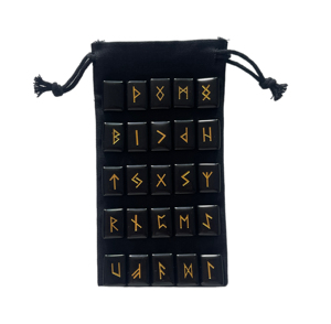 Piedra rúnica natural de obsidiana negra al mejor precio de fábrica al por mayor para adivinación - Product Image 4