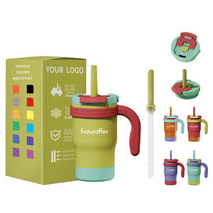 HOUROFFER 420 Vaso Aislado al Vacío de Acero Inoxidable de 600 ml para Niños con Asa y Pajita para Personalización al por Mayor - Product Image 1
