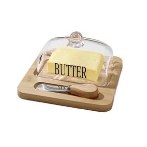 Plateau de service en bambou Baorui 19,6x19x2cm avec couvercle pour la présentation de pain, fromage et gâteaux - Product Image 2