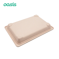 Oasis-Assiette en papier vert biodégradable jetable personnalisé pour fast-food, plateau vaisselle, boîte à lunch