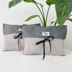 CH Custom Muslin Organic Cotton Dust Bag Ribbon Tie Fashion Contrast Color Envelope Pouch Elegant Dust Cover for <b>Storage</b> - Product Image 5