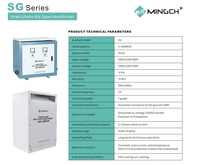 Mingch Step up Step down 3 phases 1KVA 2KVA 3KVA 4KVA 5KVA 10KVA transformateur d'isolement 110V à 380V 220V transformateur sec de tension