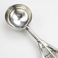 Cuillère à glace en acier inoxydable avec déclencheur à ressort pour la cuisine et les desserts