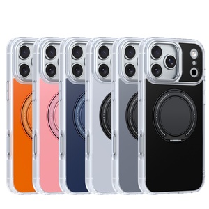 Coque de téléphone en acrylique miroir à motif animal pour <span class=keywords><strong>iPhone</strong></span> 17/16e avec support magnétique à anneau, surface brillante et revêtement anti-traces de doigts AF - Product Image 1