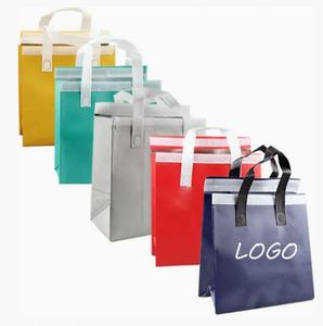 Bolsa Térmica Reutilizable Ecológica con Logotipo Personalizado al por Mayor, Bolsa de Almuerzo Aislada de Tela No Tejida para Alimentos - Product Image 5