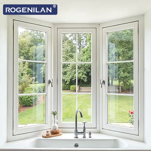 Fenêtre <span class=keywords><strong>fixe</strong></span> en aluminium et verre de style américain Rogenilan, résistante aux ouragans, avec double vitrage trempé et double fenêtre à battants - Product Image 3